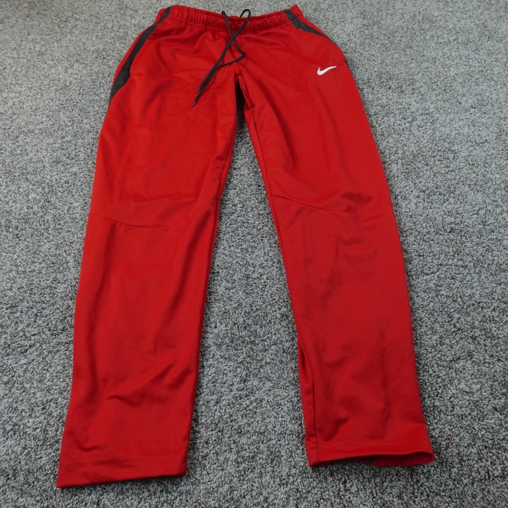Nike Pants Mens L Red Drawstring Warmup Jogger Sweatpants Track Workout Gym Run